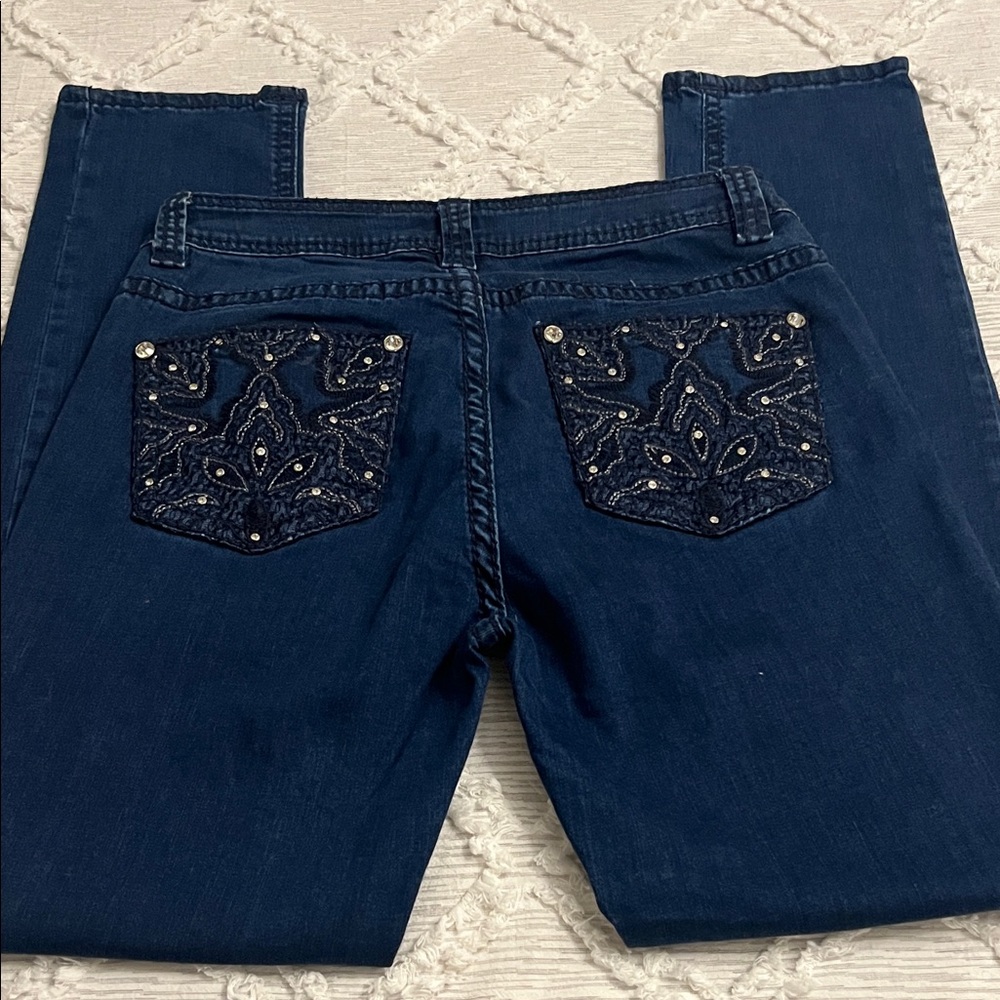 Reba Embellished Blue Jeans